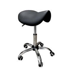Taboret siodło fryzjersko-kosmetyczny czarny C-9284 regulowany