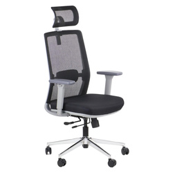 Fotel biurowy obrotowy ergonomiczny Portoryko GF Czarno-Szary chromowany