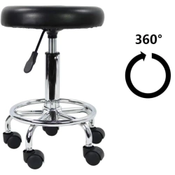 Taboret siodło fryzjersko-kosmetyczny czarny C-9350 regulowany