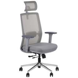 Fotel biurowy obrotowy ergonomiczny Portoryko GF Szary chromowany